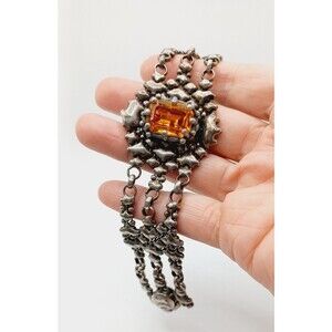 SERGIO GUTIERREZ SG Liquid Metal Bracelet, Yellow/Orange Center Jewell